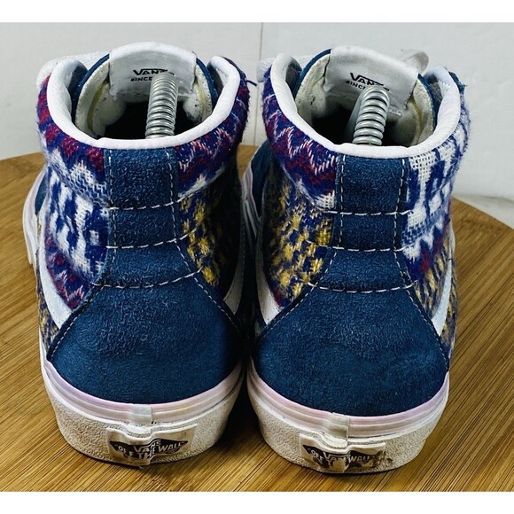 VANS Sk8-Hi Blue Multicolor Women's Suede Canvas Sneakers Shoes Size 6 - Picture 4 of 6